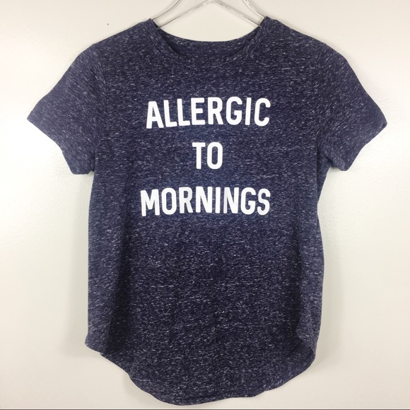 Modern Lux Tops - Modern lux blue Allergic to mornings tee M-CG118